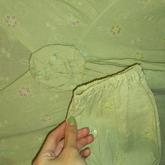 JUS D'ORANGE PARIS Green top with Sequins. Size 4. - Picture 4 of 11